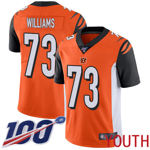 Cincinnati Bengals Limited Orange Youth Jonah Williams Alternate Jersey NFL Footballl 73 100th Season Vapor Untouchable
